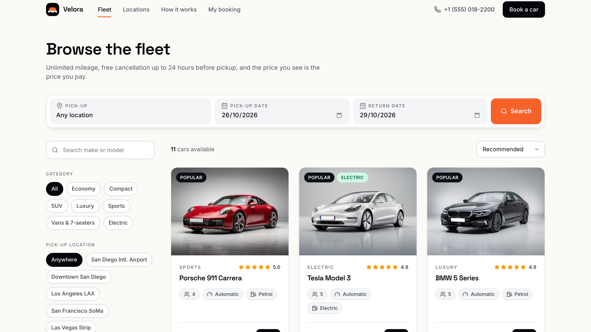 Faceted Fleet Catalog & Dynamic Filters
